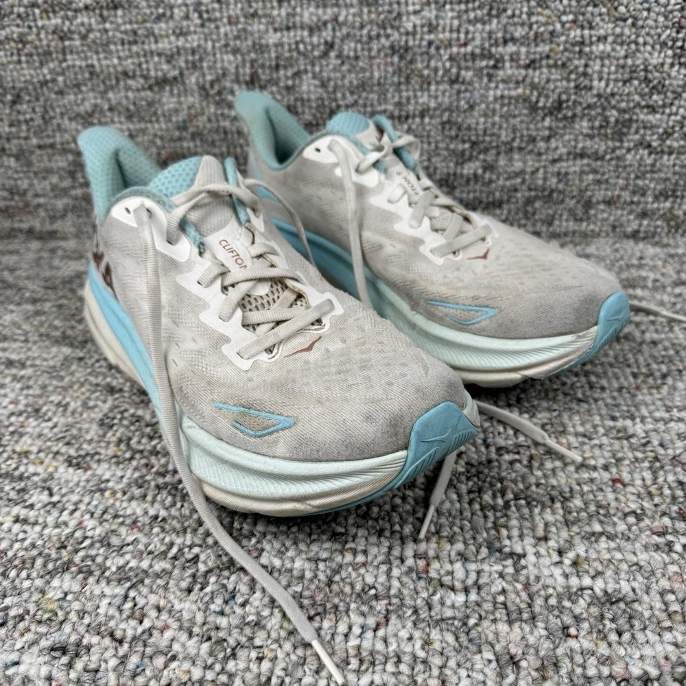 HOKA One One Clifton 9 Shoes Women Size 10.5 B Running White FY1024D